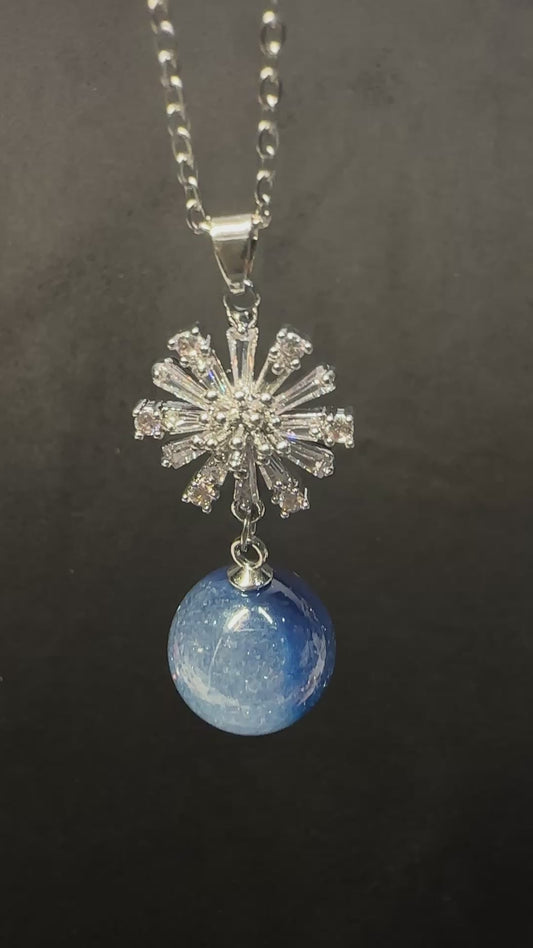 Stellar Snowflake Galaxy Pendant | Winter Wonderland Jewelry